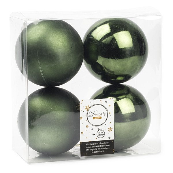 Decoris Kerstballen set | Decoris | Ø 10 cm | 4 stuks (Groen) 22187 K151000490 - 1