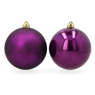 Decoris Kerstballen set | Decoris | Ø 10 cm | 4 stuks (Paars) 22820 K151000918 - 3