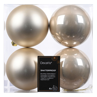 Decoris Kerstballen set | Decoris | Ø 10 cm | 4 stuks (Parel) 22177 K151001631 - 1