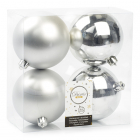 Kerstballen set | Decoris | Ø 10 cm | 4 stuks (Zilver)