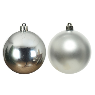 Decoris Kerstballen set | Decoris | Ø 10 cm | 4 stuks (Zilver) 022166 K151000425 - 2