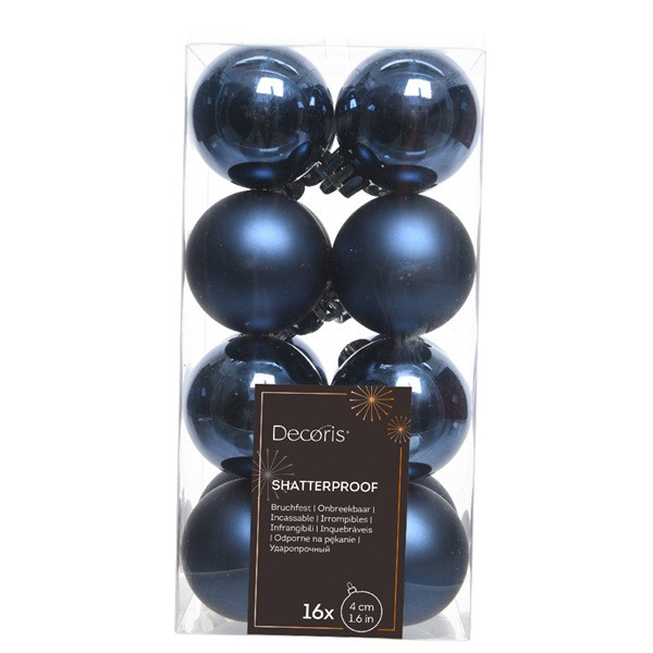 Decoris Kerstballen set | Decoris | Ø 4 cm | 16 stuks (Blauw) 021801 K151000444 - 3