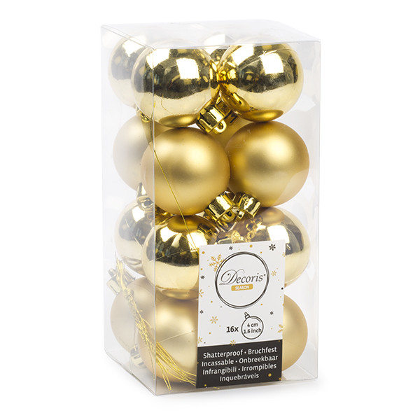 Decoris Kerstballen set | Decoris | Ø 4 cm | 16 stuks (Goud) 021775 K151000400 - 1