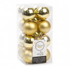 Kerstballen set | Decoris | Ø 4 cm | 16 stuks (Goud)