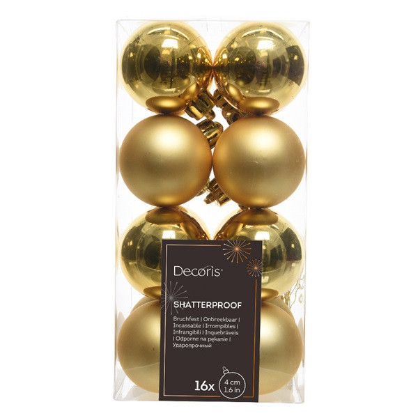 Decoris Kerstballen set | Decoris | Ø 4 cm | 16 stuks (Goud) 021775 K151000400 - 3