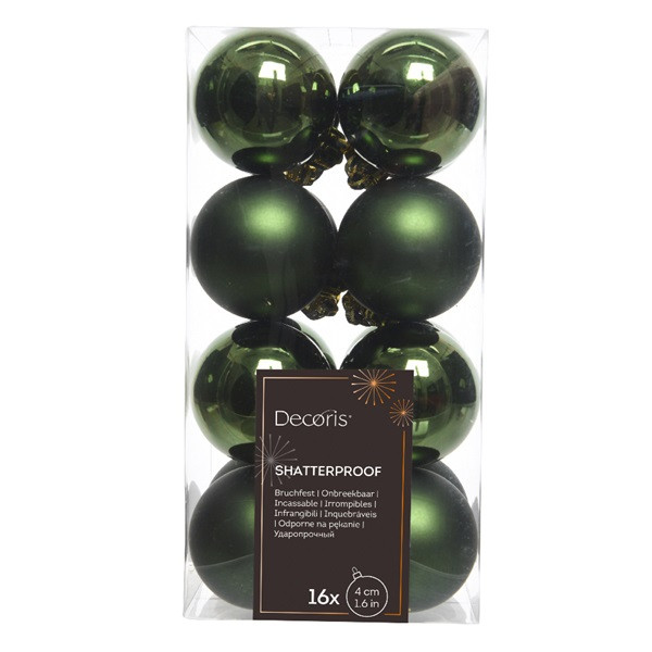 Decoris Kerstballen set | Decoris | Ø 4 cm | 16 stuks (Groen) 21802 K151000487 - 2