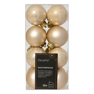 Decoris Kerstballen set | Decoris | Ø 4 cm | 16 stuks (Parel) 21790 K151001628