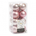 Kerstballen set | Decoris | Ø 4 cm | 16 stuks (Roze)