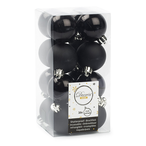 Decoris Kerstballen set | Decoris | Ø 4 cm | 16 stuks (Zwart) 021716 K151000466 - 1