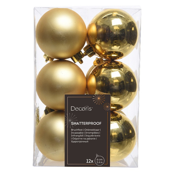 Decoris Kerstballen set | Decoris | Ø 6 cm | 12 stuks (Goud) 021830 K151000401 - 3