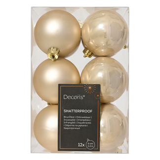 Decoris Kerstballen set | Decoris | Ø 6 cm | 12 stuks (Parel) 21845 K151001629 - 1
