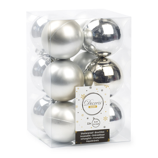 Decoris Kerstballen set | Decoris | Ø 6 cm | 12 stuks (Zilver) 021831 K151000423 - 1