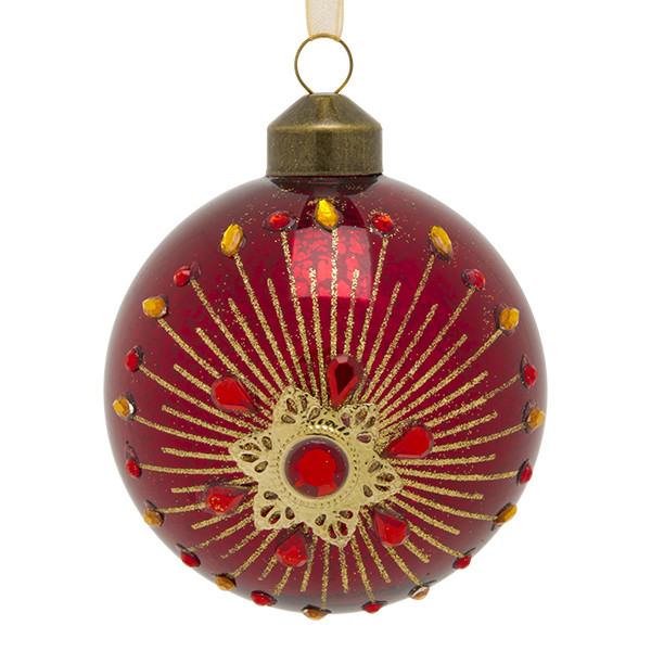 Decoris Kerstballen set | Decoris | Ø 8 cm | 12 stuks (Glas, Rood/Groen) 070190 K150304030 - 4