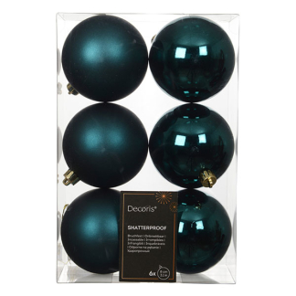 Decoris Kerstballen set | Decoris | Ø 8 cm | 6 stuks (Emerald) 23204 K151001641 - 1