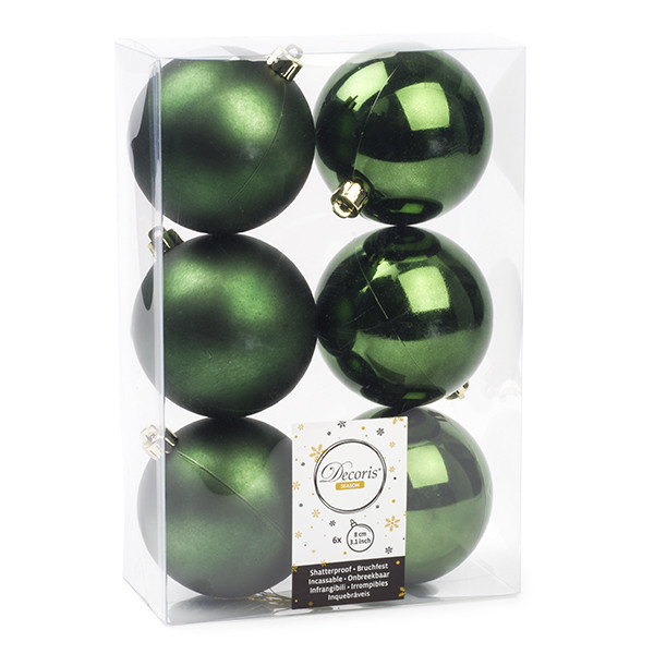 Decoris Kerstballen set | Decoris | Ø 8 cm | 6 stuks (Groen) 22157 K151000489 - 1