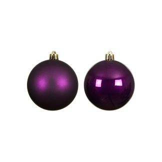 Decoris Kerstballen set | Decoris | Ø 8 cm | 6 stuks (Paars) 22813 K151000917 - 2