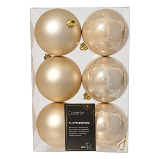 Decoris Kerstballen set | Decoris | Ø 8 cm | 6 stuks (Parel) 22065 K151001630 - 1