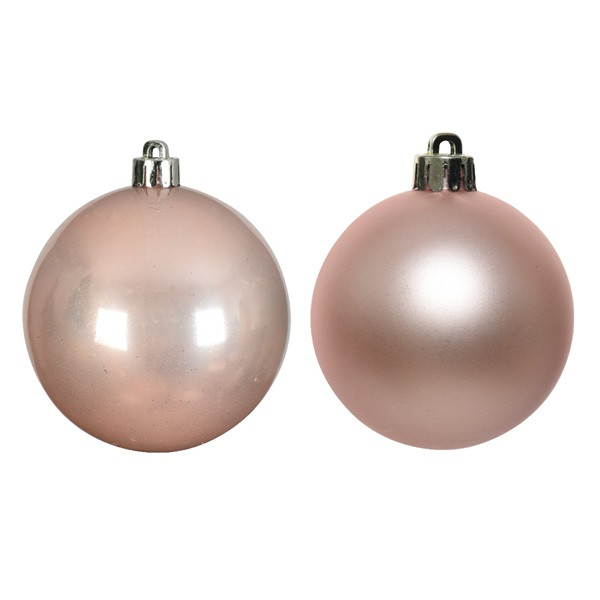 Decoris Kerstballen set | Decoris | Ø 8 cm | 6 stuks (Roze) 022114 K151000435 - 2