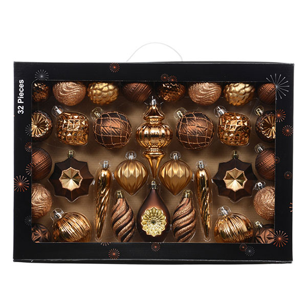 Decoris Kerstballen set | Decoris | 32 stuks (Bruin) 27140 K151001691 - 1