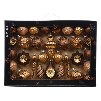 Decoris Kerstballen set | Decoris | 32 stuks (Bruin) 27140 K151001691 - 1