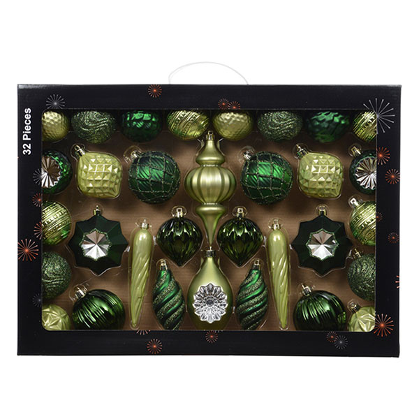 Decoris Kerstballen set | Decoris | 32 stuks (Groen) 27138 K151001689 - 1