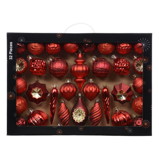 Decoris Kerstballen set | Decoris | 32 stuks (Rood) 27134 K151001686 - 1