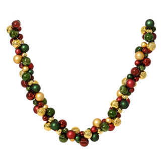 Decoris Kerstballen slinger | Decoris | 6 x 180 cm (Rood/Groen/Goud) 23722 K151001652