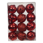 Decoris Kerstbelletjes | Decoris | 12 stuks (Ø 3 cm, Metaal, Rood) 386732 K151001713 - 1