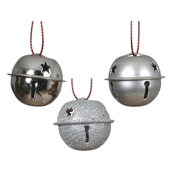 Decoris Kerstbelletjes | Decoris | 12 stuks (Ø 3 cm, Metaal, Zilver) 386731 K151001712 - 2