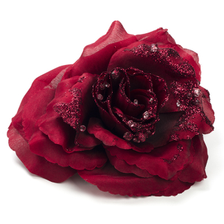 Decoris Kerstbloem | Decoris | Roos (Rood, Glitters) 629349 K151000744 - 1