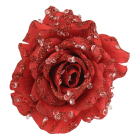 Decoris Kerstbloem | Decoris | Roos (Rood, Glitters) 701427 K151001921 - 1
