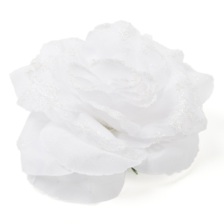 Decoris Kerstbloem | Decoris | Roos (Wit, Glitters) 629346 K151000743 - 1