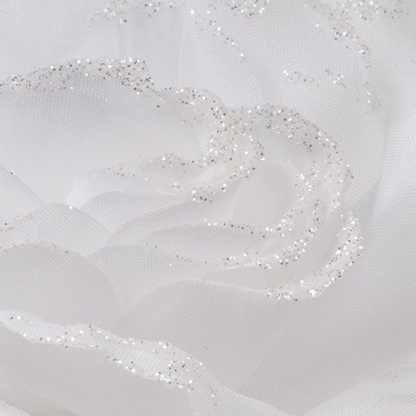 Decoris Kerstbloem | Decoris | Roos (Wit, Glitters) 629346 K151000743 - 2