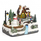Decoris Kerstdorp - Huisje met sneeuwpop - Lumineo (10 LEDs, Bewegend, Muziek, Batterij, Binnen) 481369-3 K151000050 Decoris Kerstdorp - Huisje met sneeuwpop - Lumineo (10 LEDs, Bewegend, Muziek, Batterij, Binnen) 481369-3 K151000050