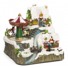 Decoris Kerstdorp - Winterdorp met draaimolen - Lumineo (16 LEDs, Bewegend, Batterij, Binnen) 481072-1 K151000043 Decoris Kerstdorp - Winterdorp met draaimolen - Lumineo (16 LEDs, Bewegend, Batterij, Binnen) 481072-1 K151000043