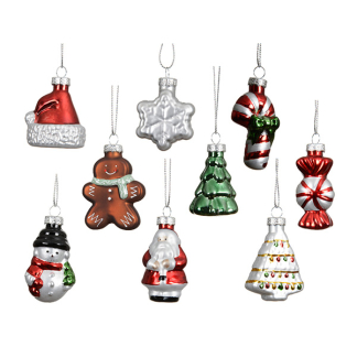 Decoris Kerstfiguur kerst ornament | Decoris | Set van 9 (Glas) 122025 K151000938