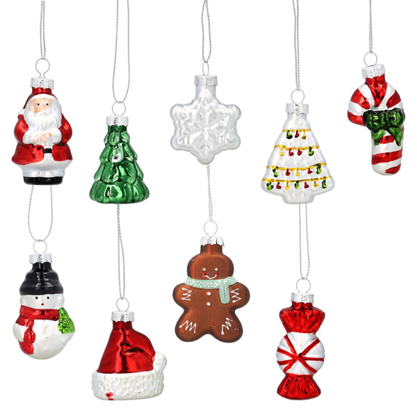 Decoris Kerstfiguur kerst ornament | Decoris | Set van 9 (Glas) 122025 K151000938 - 2