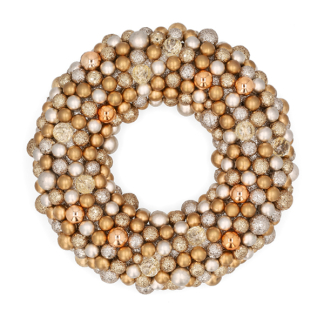 Decoris Kerstkrans | Decoris | Ø 33 cm (Kerstballen, Kunststof, Goud) 29986 K151100155