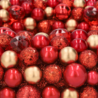 Decoris Kerstkrans | Decoris | Ø 33 cm (Kerstballen, Kunststof, Rood) 29982 K151100154 - 2