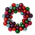 Decoris Kerstkrans | Decoris | Ø 38 cm (Kerstballen, Kunststof, Blauw/Paars/Groen/Rood) 23741 K151001659 - 1