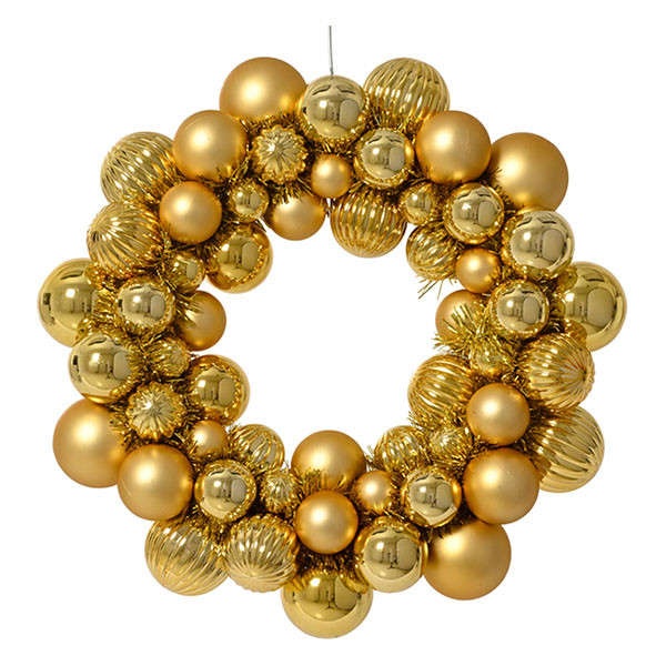 Decoris Kerstkrans | Decoris | Ø 38 cm (Kerstballen, Kunststof, Goud) 23743 K151001660 - 1