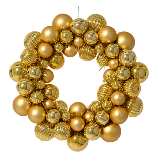 Decoris Kerstkrans | Decoris | Ø 38 cm (Kerstballen, Kunststof, Goud) 23743 K151001660