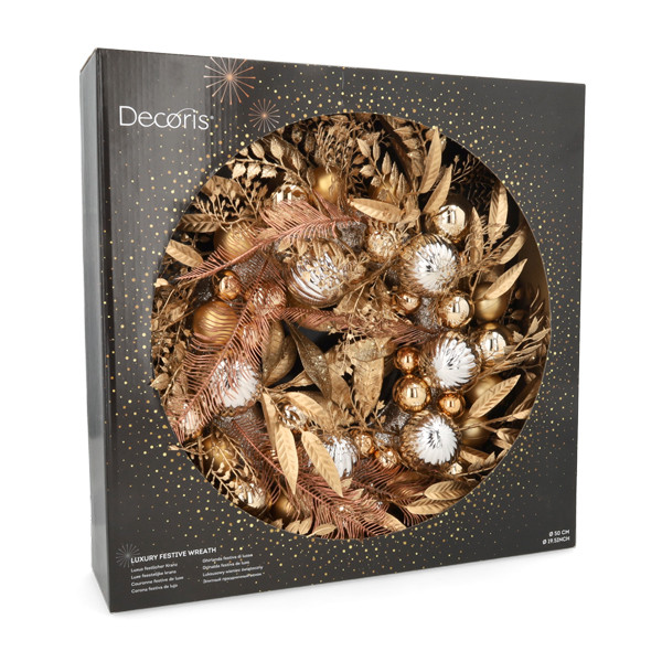 Decoris Kerstkrans | Decoris | Ø 50 cm (Decoratief, Goud) 724298 K151100156 - 3