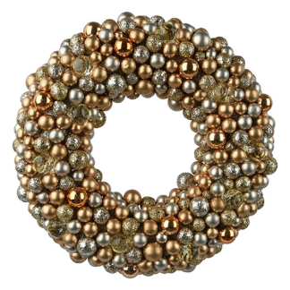Decoris Kerstkrans | Decoris | ⌀ 33 cm (Kerstballen, Kunststof, Goud) 29986 K151100155