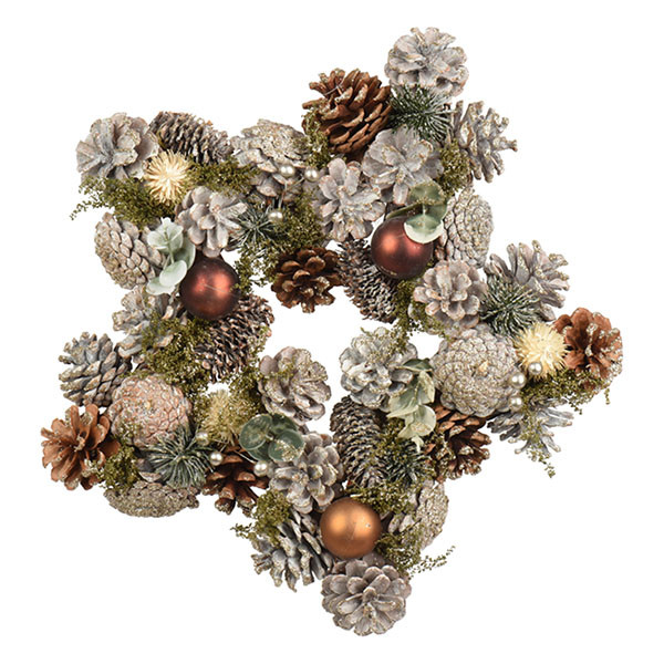 Decoris Kerstkrans | Decoris | 39 x 39 x 8 cm (Decoratief, Bruin, Stervorm) 605581 K151001872 - 1