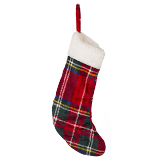 Decoris Kerstsok | Decoris | 50 x 29 centimeter (Schotse ruit, Fluweel) 703258 K150303190