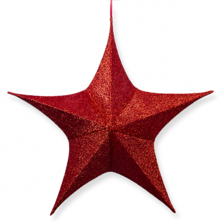 Decoris Kerstster | Ø 80 cm (5-punts, Binnen, Rood) 612330 K151000480 - 1