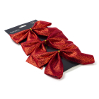 Decoris Kerststrik | Decoris | 15 centimeter (3 stuks, Polyester, Rood) 24699 K151000717 - 2