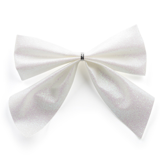 Decoris Kerststrik | Decoris | 15 centimeter (3 stuks, Polyester, Wit) 24702 K151000719 - 1