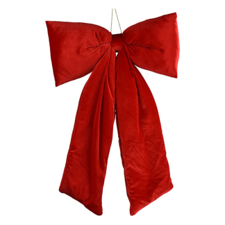Decoris Kerststrik | Decoris | 48 x 80 cm (Rood, Fluweel) 512133 K151001845